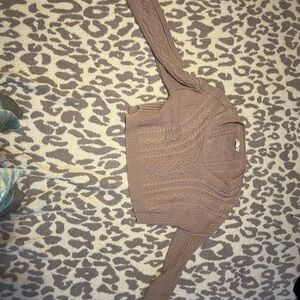 Aeropostale Women's V-Neck Sweater - Tan